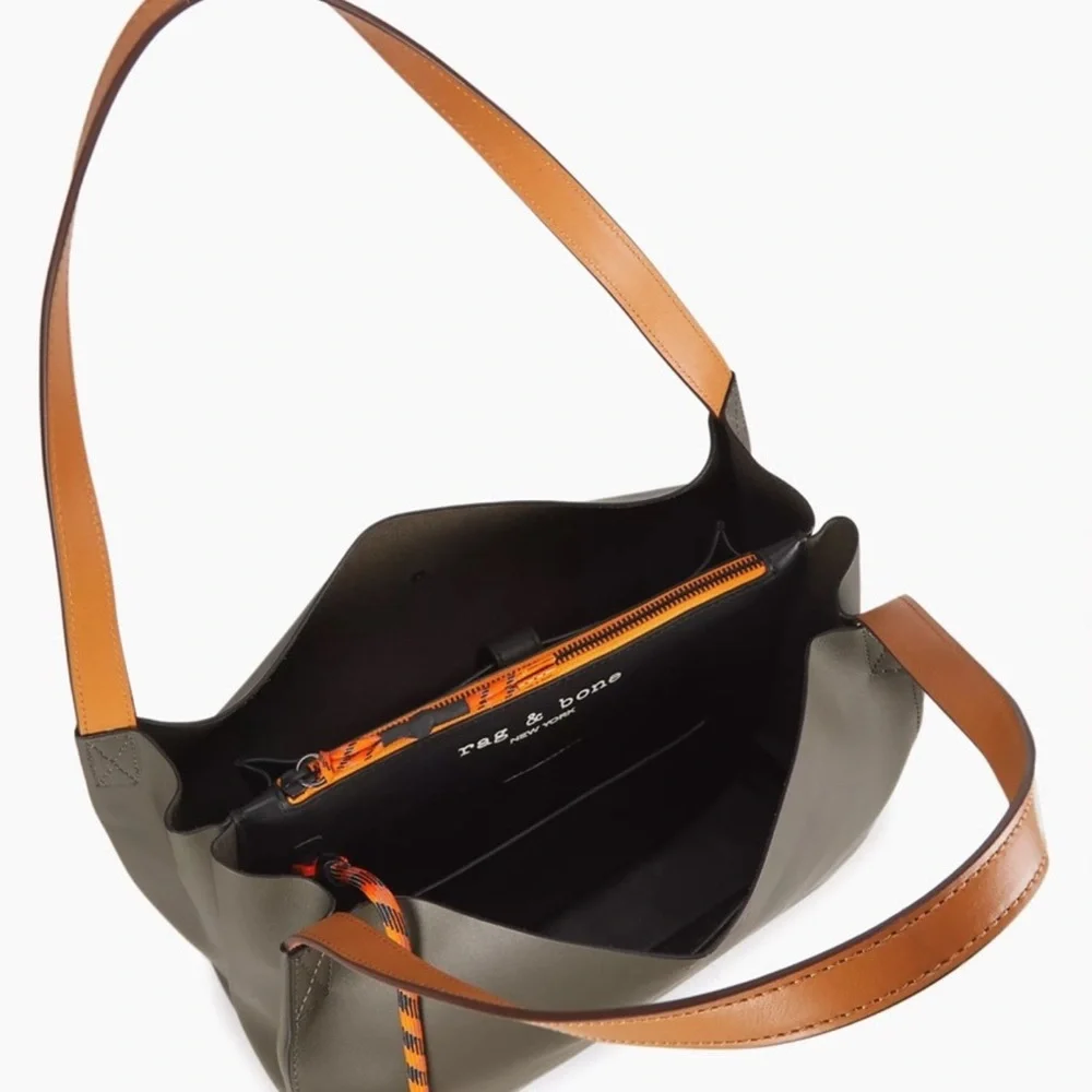 Rag & Bone Olive Green Leather Tote Bag - Picture 2 of 6